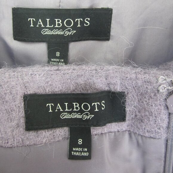 Talbots Women 8  Lavender Purple Alpaca Mohair Wool Two Piece Skirt Blazer Suit - Picture 5 of 14